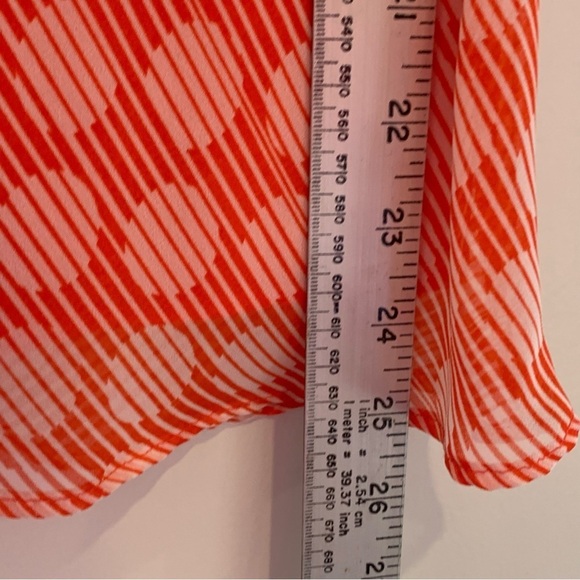 Liz Claiborne flirty orange and white abstract dot and stripe  skirt. Size 14 - Picture 5 of 8